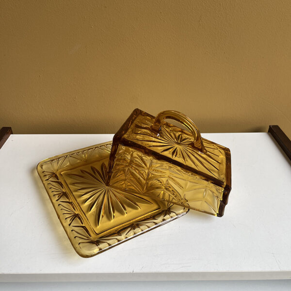 Art-deco kaasstolp persglas amber