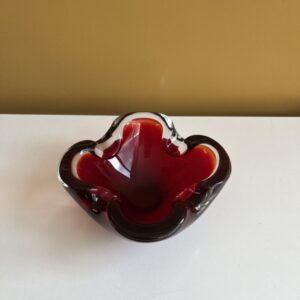 Murano glas asbak rood